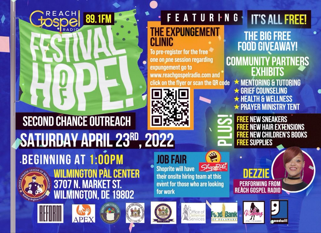 The Office of Defense Services is taking part of the 2022 Festival of HOPE at the Wilmington Police Athletic League Center at 1 p.m. For registration details, click the link.